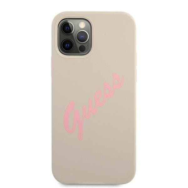 Guess Skal iPhone 12 & 12 Pro Silikon Vintage - Rosa/Grå Rosa