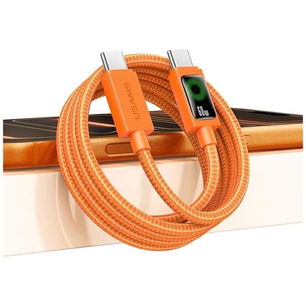 USAMS USB-C till USB-C 60W Kabel 1.2m SJ773 - Orange Orange