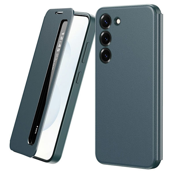 Mobilskal till Galaxy A55 Smart View Window Läder - Grön Grön