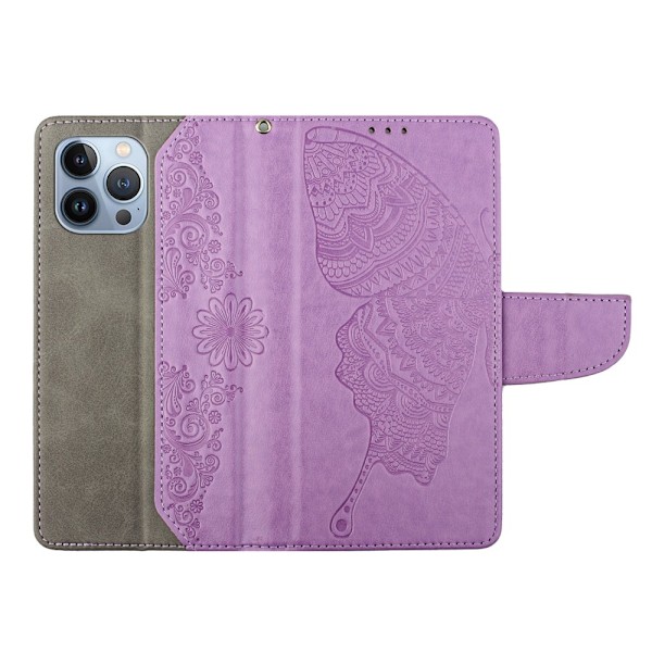 Fjärilar iPhone 13 Pro Plånboksfodral - Lila