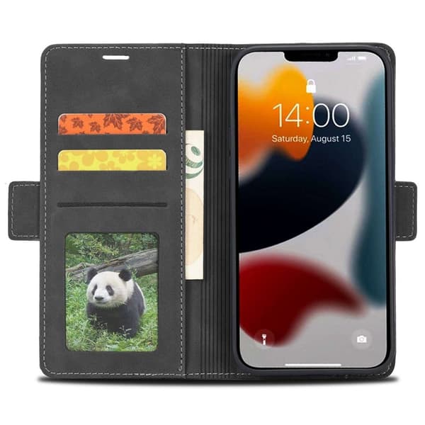FORWENW F3-Series iPhone 14 Pro Max Plånboksfodral Konstläder - Svart