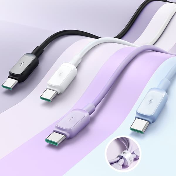 Joyroom USB-A till USB-C -kaapeli 3A 1,2 m - Lila Lila