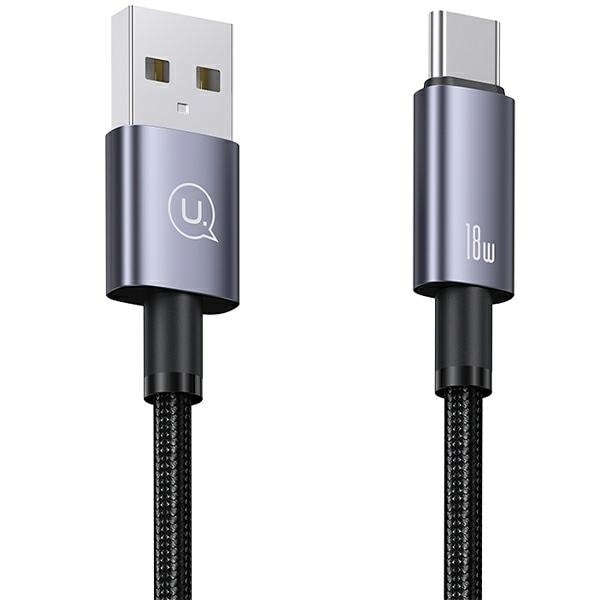 USAMS Kabel USB–USB-C 3A 1,2m (US-SJ663) - Stålgrå