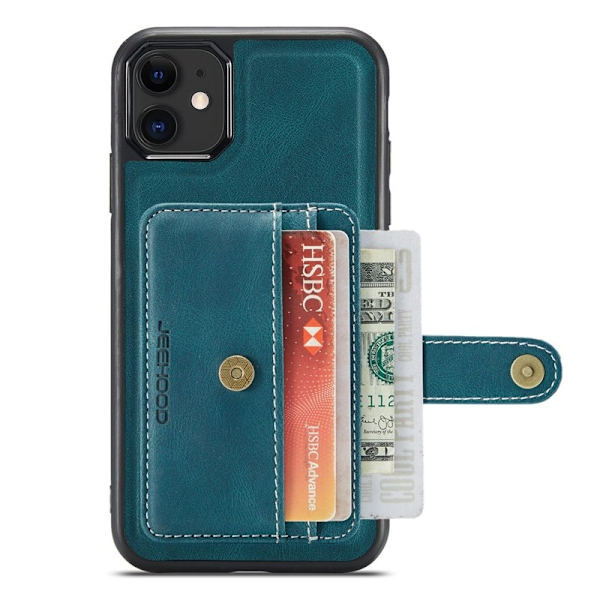 JEEHOOD Mobilskal till iPhone 11 Shockproof Wallet RFID-Skydd Blå
