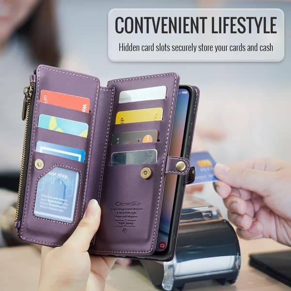 CASEME Plånboksfodral Konstläder för Samsung Galaxy A34 5G - Lila