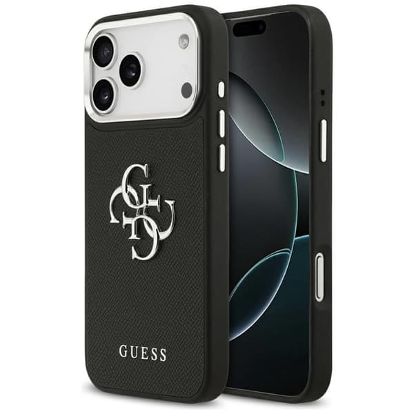 Guess Mobilskal till iPhone 17 Pro Max Grained Big 4G Classic Logo - Svart Svart