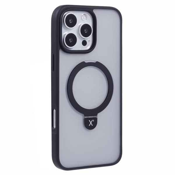 X-LEVEL PITHY STONE II Mobilskal till iPhone 16 Pro Magnetiskt Svart
