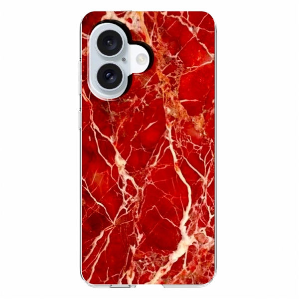 Mobilskal till iPhone 17 Marble Pattern Printing Soft - Röd Röd