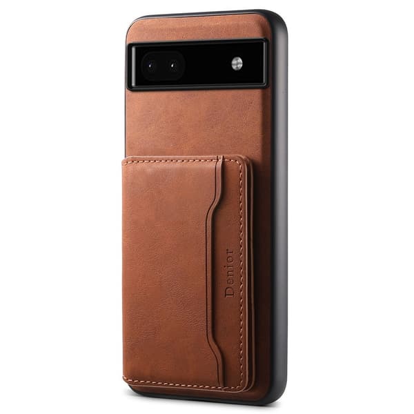 DENIOR D13 Google Pixel 6a Kickstand Fodral PU+PC+TPU Brun