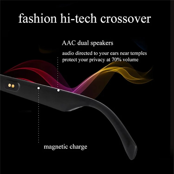 Smarta Glasögon Vattentät Bluetooth KY01 Polarized Design Svart