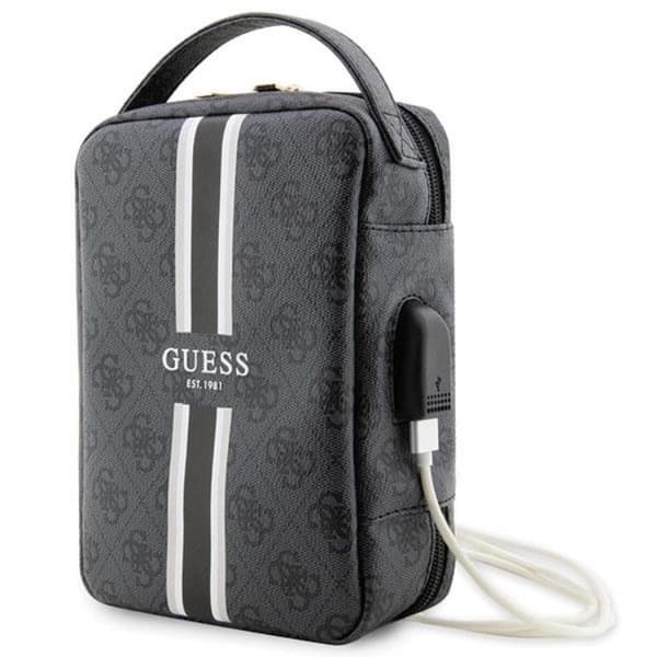 Guess Organizer Taske 4G Printed Stripes - Sort Black