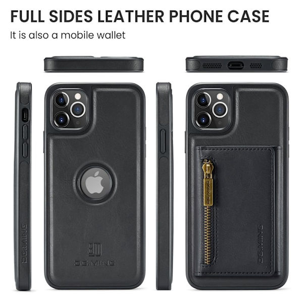 DG.MING M5 Series iPhone 11 Pro Max Plånboksfodral Konstläder - Svart