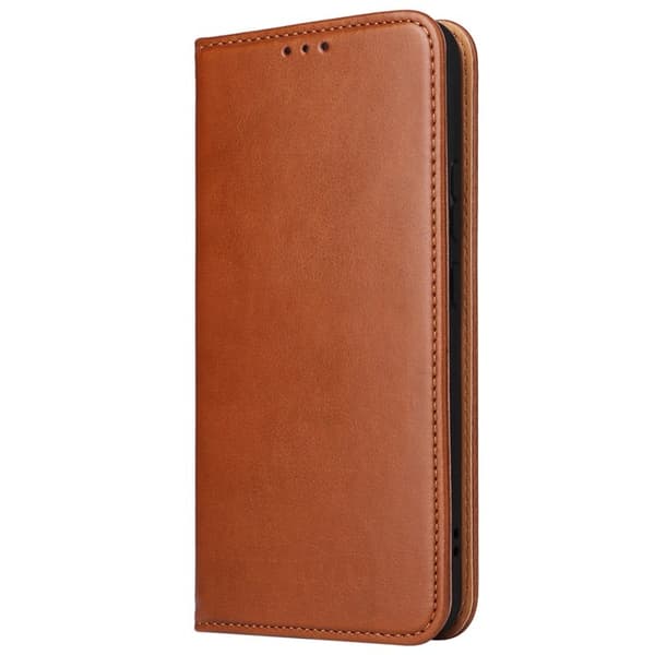 FIERRE SHANN Samsung Galaxy S22 5G Plånboksfodral Konstläder - Brun
