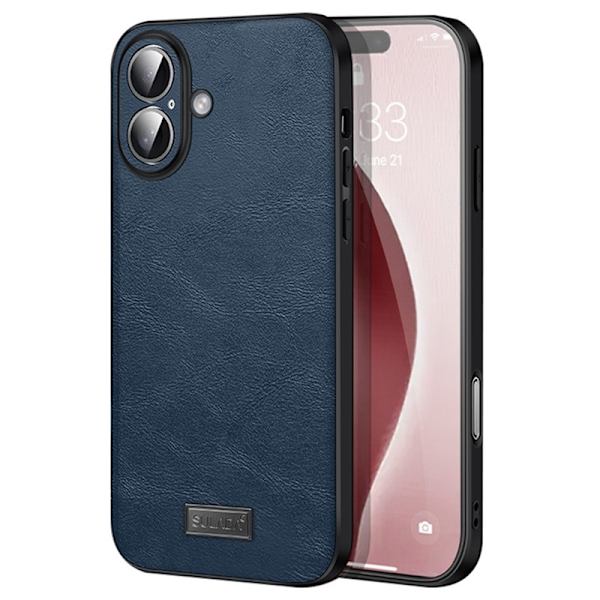 SULADA Mobilskal till iPhone 16 PU Läder + TPU + PC Baksida - Blå
