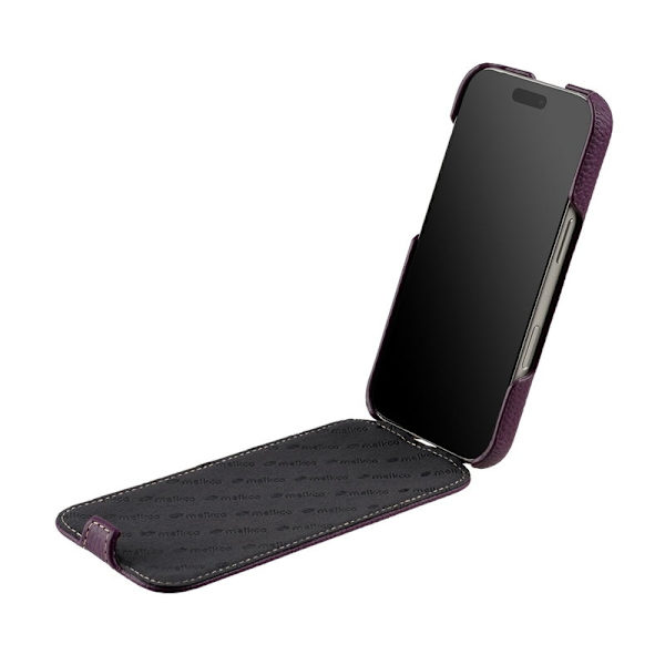 MELKCO Mobilskal till iPhone 17 Pro Max Äkta Läder + PC - Lila