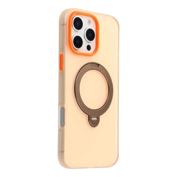 KIGC Mobilskal till iPhone 16 Pro Max Rotating Kickstand - Orange Orange