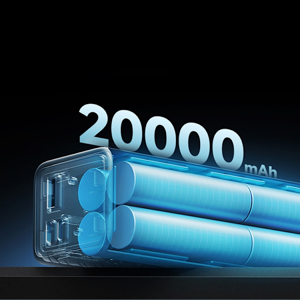 Cuktech Powerbank 20000 mAh 100W 2xUSB-C 1xUSB-A - Grå Grå