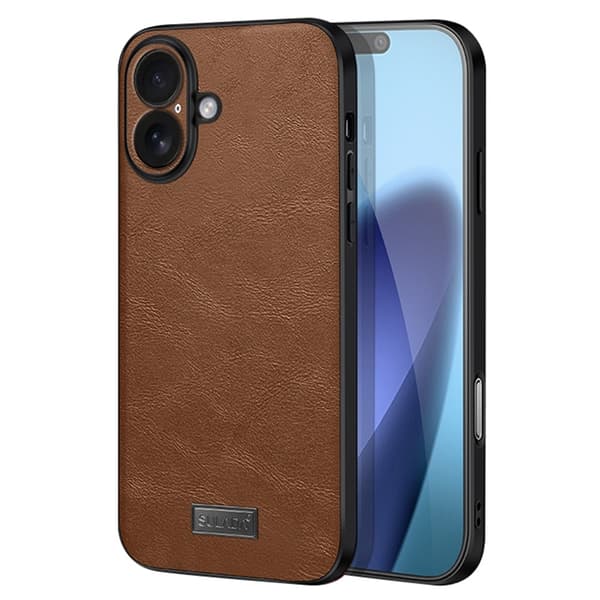 SULADA Mobilskal till iPhone 17 PU-läder+TPU+PC - Brun Brun