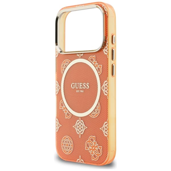 Guess Mobilcover Til iPhone 17 Pro MagSafe IML Peony Dot - Orange Orange