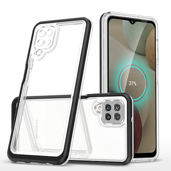 Galaxy A22 4G Skal Clear 3in1 - Sort Black