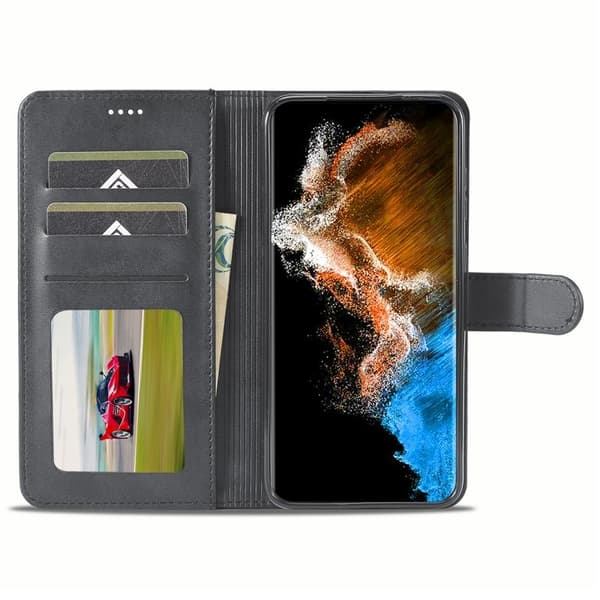 LC.IMEEKE Samsung Galaxy S24+ Plånboksfodral Konstläder - Svart