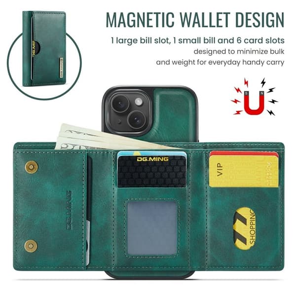 DG.MING M6 Series Mobilskal till iPhone 15 Plus Magnetiskt Grön