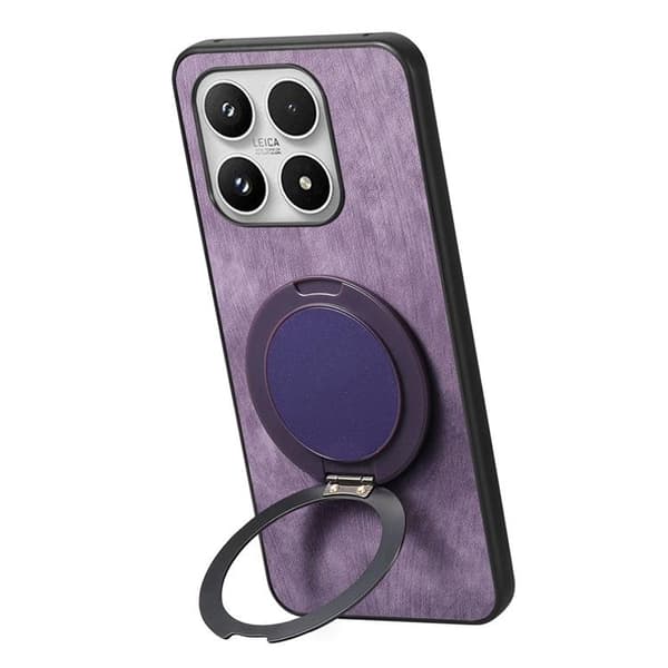 Mobilskal för Xiaomi 17 Retro Läder Rotating Kickstand Lila