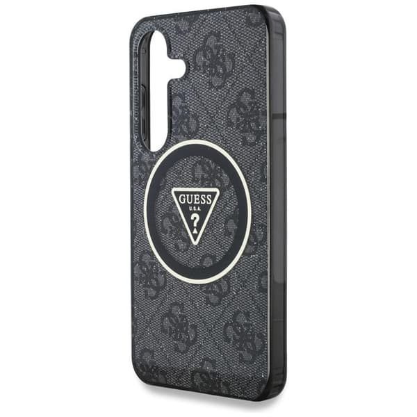 Guess Mobilskal till Galaxy S25 Plus MagSafe 4G Glitter Triangle Buttons - Svart Svart