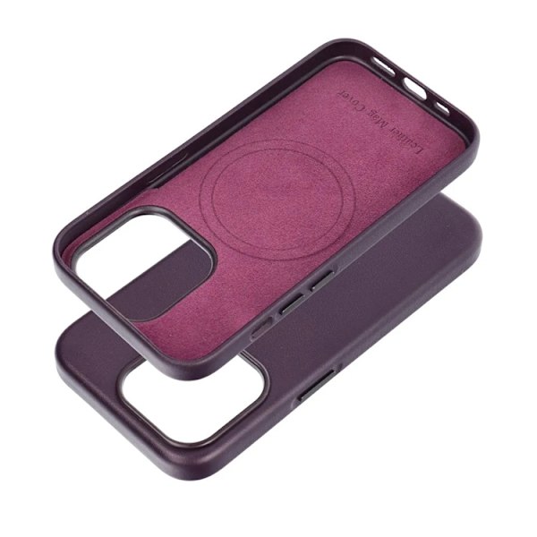iPhone 15 Pro Mobilskal Magsafe Läder - Lila