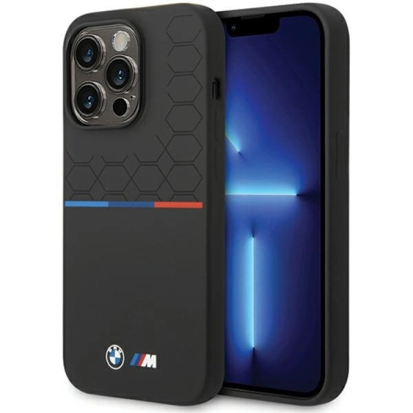 BMW Mobilskal till iPhone 15 Pro Magsafe M Silikon Pattern Svart
