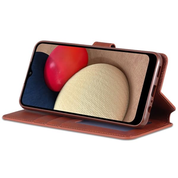 AZNS Book Stand Plånboksfodral Konstläder - Brun för Samsung Galaxy A13 5G