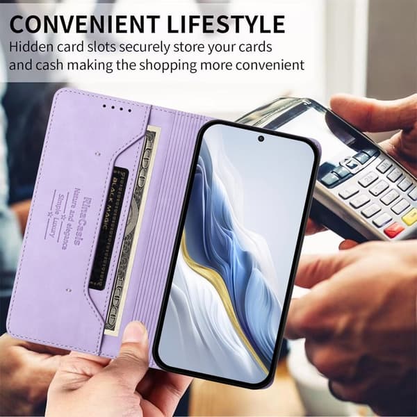 RINACASIS Samsung Galaxy A37 Plånboksfodral Konstläder RFID Skydd - Lila
