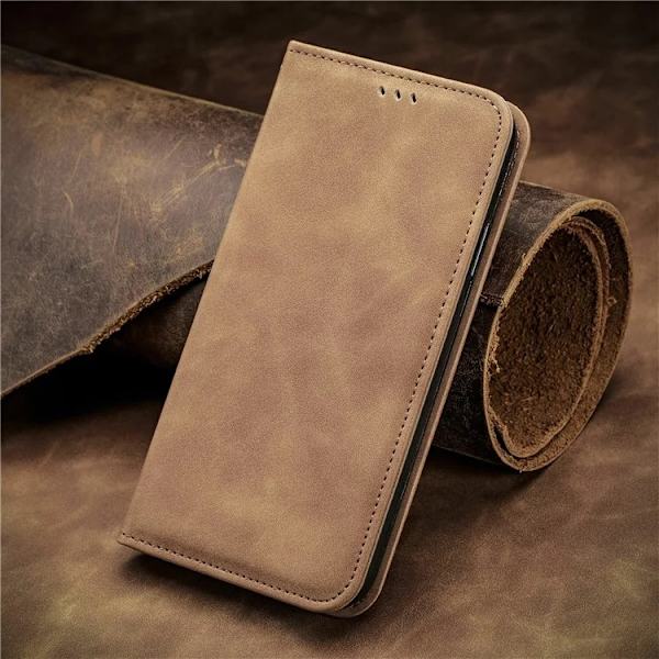 Google Pixel 10/10 Pro Konstläder Plånboksfodral Magnetic Absorption - Brun Brun