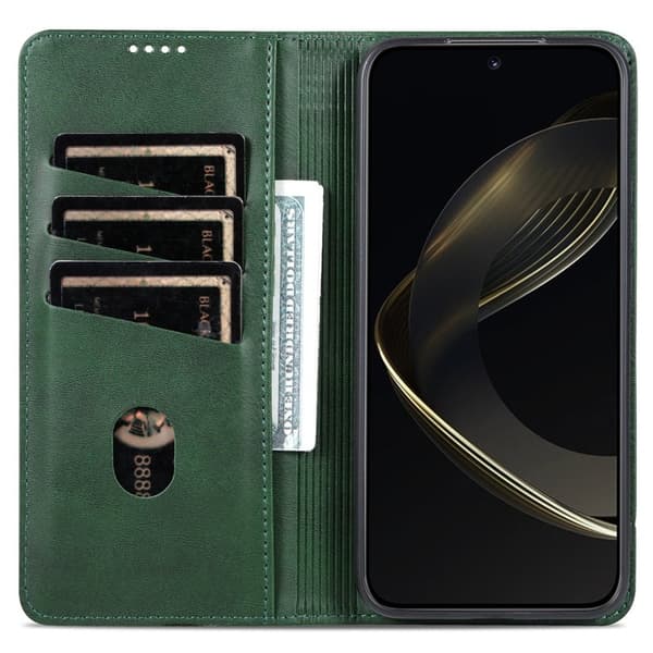 AZNS Xiaomi 15T Pro Plånboksfodral Konstläder - Grön