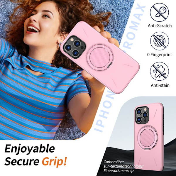 Mobilskal till iPhone 13 Pro MagSafe Rotating Kickstand TPU + PC Rosa