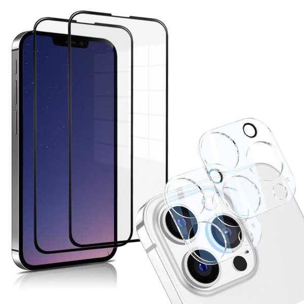 iPhone 13 Pro [4-PACK] 2 X Kamera Lens Cover Glas + 2 X Tempered Gla
