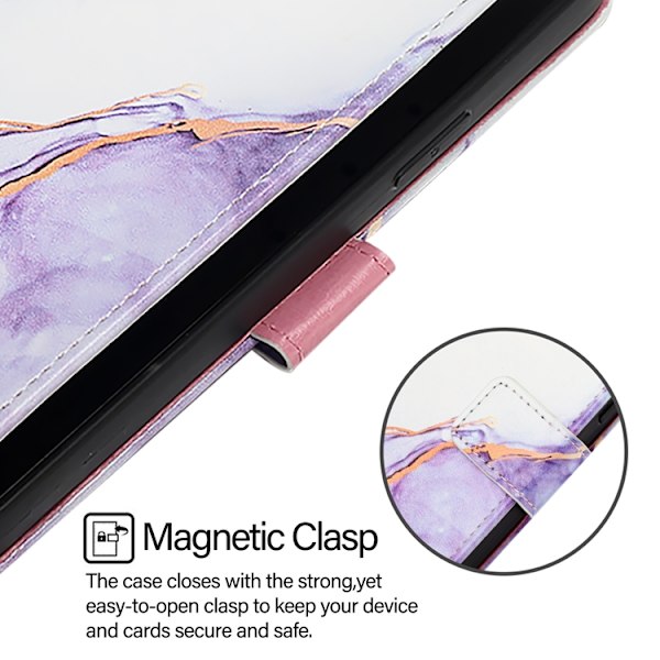 iPhone Air Plånboksfodral Marble Pattern med Rem LS006 Lila