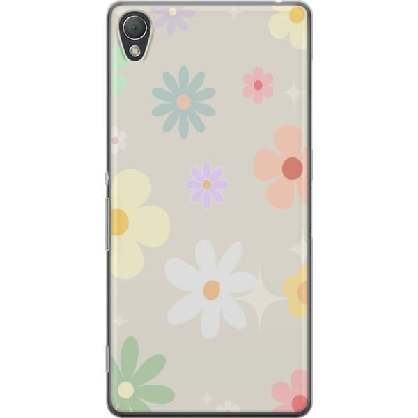 Taske til Sony Xperia Z3 med fejende blomster