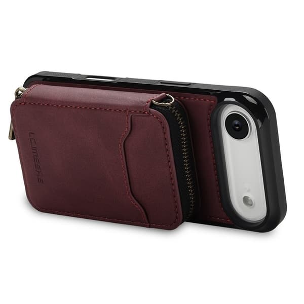 LC.IMEEKE L6 iPhone Air Plånboksfodral Magnetiskt - Röd Konstläder
