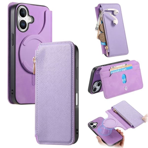 CASENEO iPhone 16 Plus Plånboksfodral Konstläder - Lila