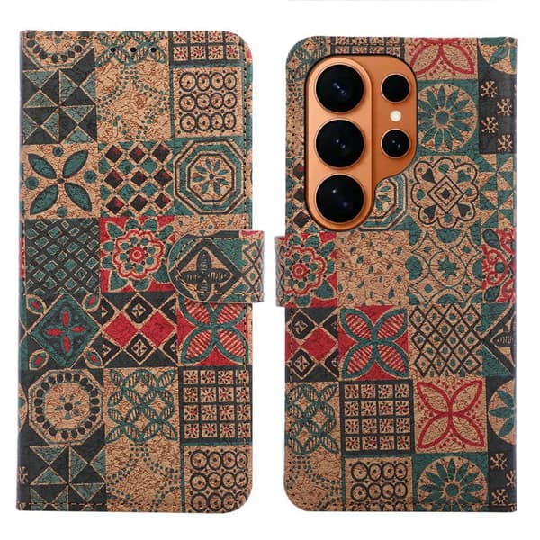Plånboksfodral för Samsung Galaxy S26 Ultra Konstläder Ställ - Blommor