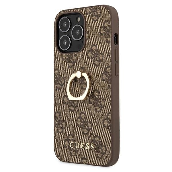 Guess Ring Stand Cover iPhone 13 Pro / 13 - Brun Brown