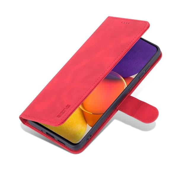 AZNS Samsung Galaxy A73 5G Plånboksfodral Konstläder - Röd