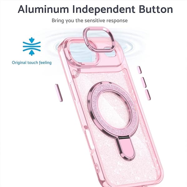 Mobilskal till iPhone Air Glitter Design TPU + PC Kickstand - Guld Guld