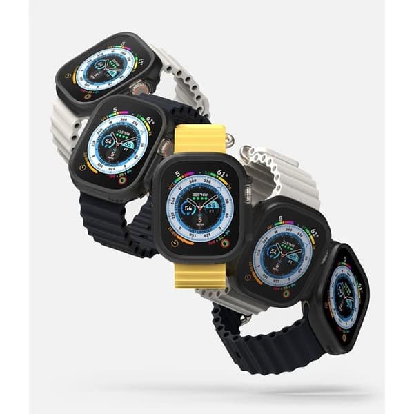 [2-Pakke] Ring Apple Watch Ultra (49mm) Etui Slank - Klar/Sort Black