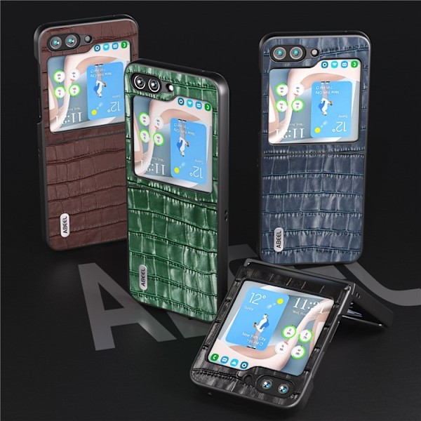 ABEEL Galaxy Z Flip 5 Mobilskal Crocodile Texture - Svart Svart