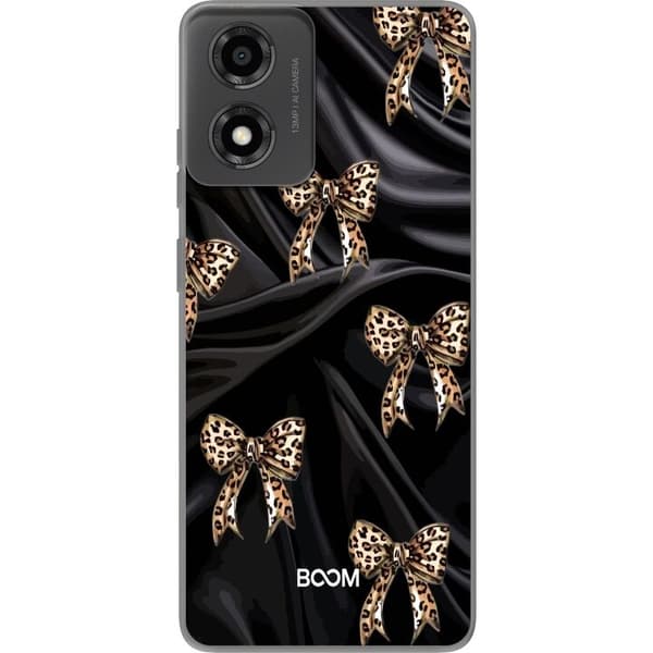 Telefontaske til Motorola Moto E14 med Leopard Bow