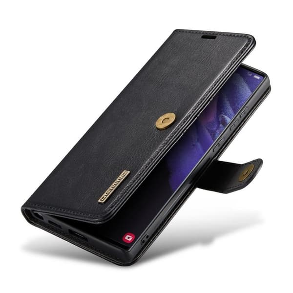DG.MING Samsung Galaxy S23 Ultra Plånboksfodral Äkta läder Ställ Svart