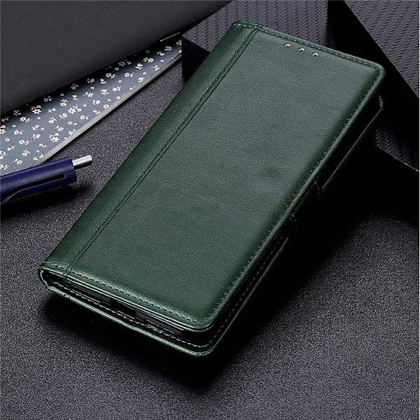 KHAZNEH Galaxy S23 Plus Plånboksfodral Stand Flip PU Läder - Grön
