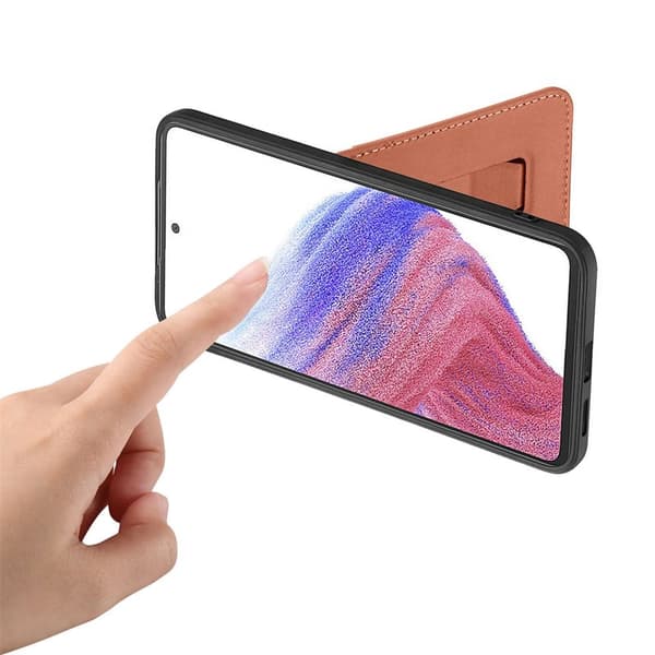CASENEO Mobilskal för Samsung Galaxy S26 Plus Fällbar Kickstand Konstläder Brun